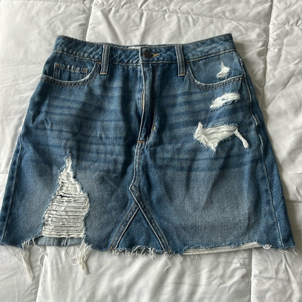 Hollister curvy extra-high rise denim skirt